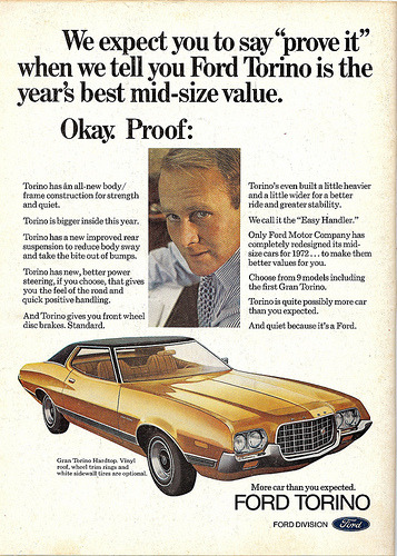 Ford Torino Car 1972 Ad Time