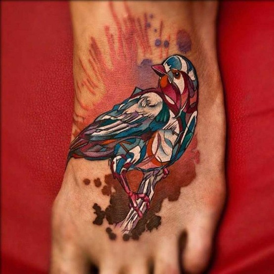 Tagged with tattoos tattooed tattoo foot bird 