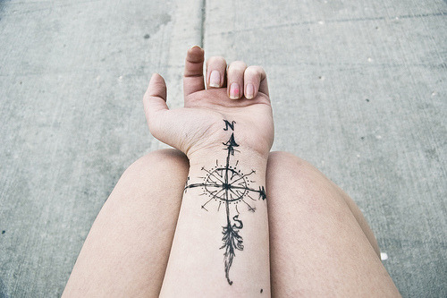 Tagged with compass tattoo