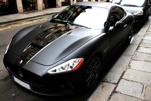 Matte Black Maserati GranTurismo S Image via Theo