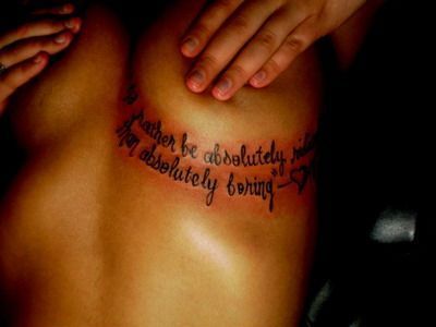  script tattoo text tattoo rib tattoo chest tattoo breast tattoo 