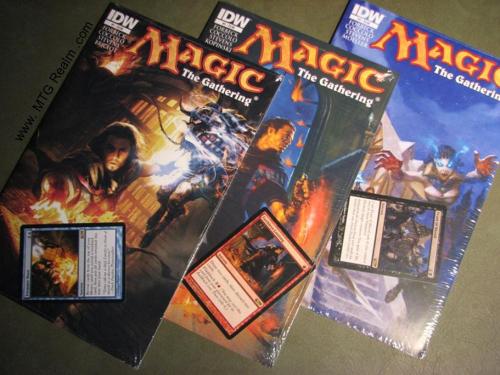 IDW’s Magic the Gathering Comics
#1 (promo - Treasure Hunt),
#2 (promo - Faithless Looting), and
#3 (promo - Feast of Blood), just came in making me a happy geek.