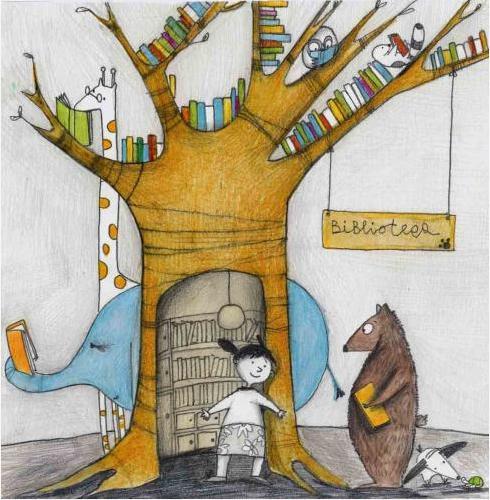 A forest, a library … books and readers / Un bosque, una biblioteca… libros y lectores (ilustración de Francesca Quatraro)