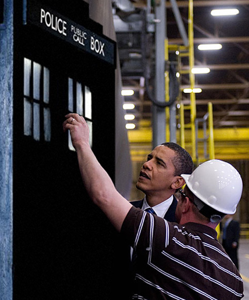 Barack Obama Looking At Awesome Things #6: The TARDIS.