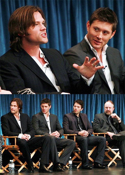 j2porn: Jared: *Uh-huh, uh-huh, I’m listening* Jensen: *eye-fucking* Misha: *bad minion* Jim: *WTF* 