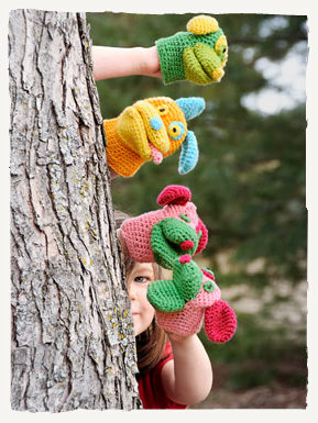 crocheted mitts