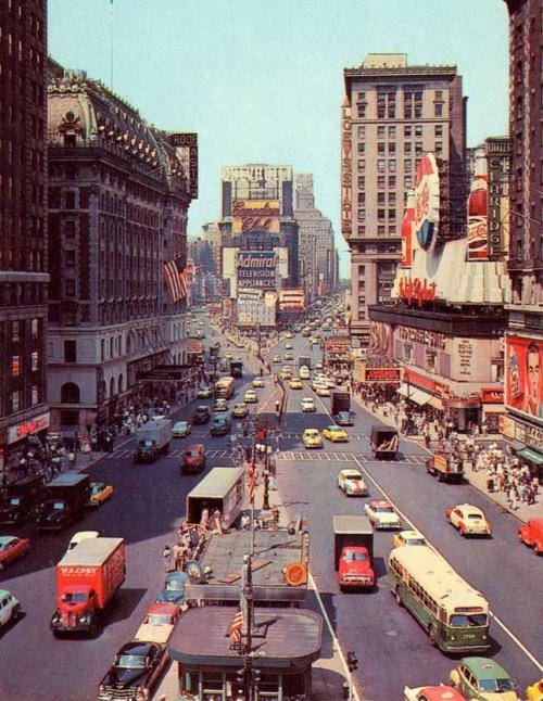 theniftyfifties: New York City, 1955. 