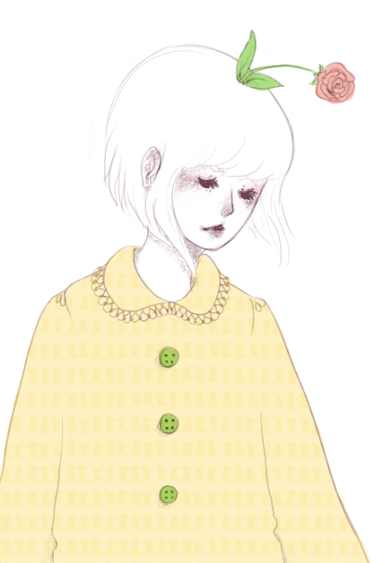 Sad girl with a melting flower.  milky-mint @ tumblr ke-ai @ deviantart