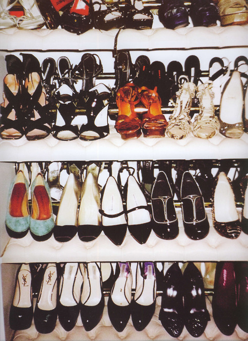 Kate Moss’ shoe collection. Photographed by Mario Testino. 